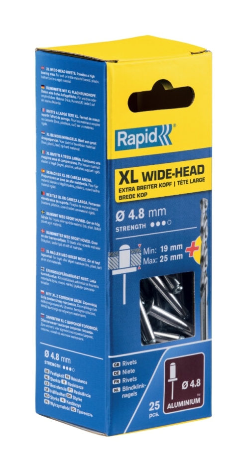 Rapid 5000668 XL τυφλοκωπηλατικά νάγκελ Ã˜4,8 x 30 mm 25 τεμάχια