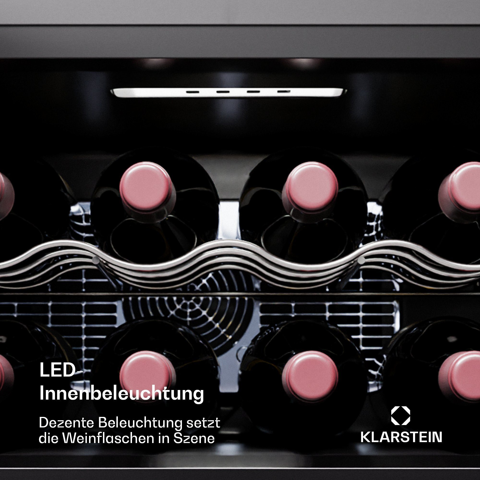 Klarstein Weinkühlschrank Shiraz 8 Uno, für 8 Standardflaschen á 0,75l,Wein Flaschenkühlschrank Weintemperierschrank Weinschrank Kühlschrank
