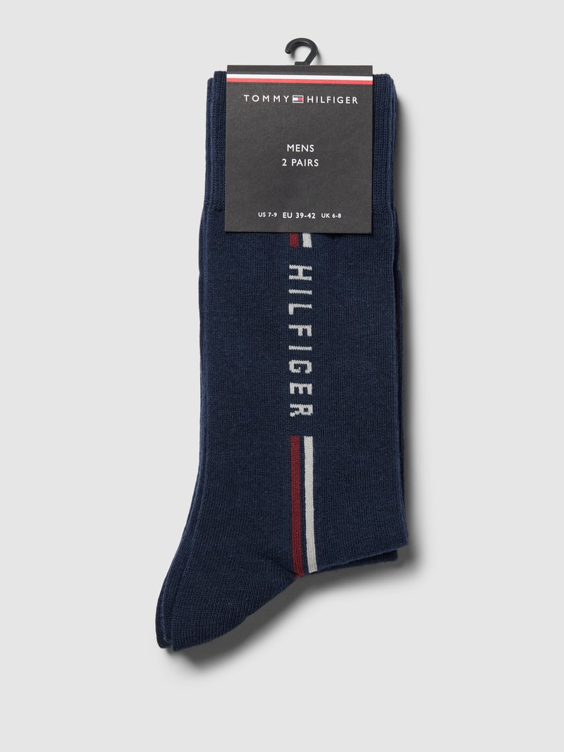 Socken mit Label-Details im 2er-Pack Modell 'GLOBAL' in dunkelblau