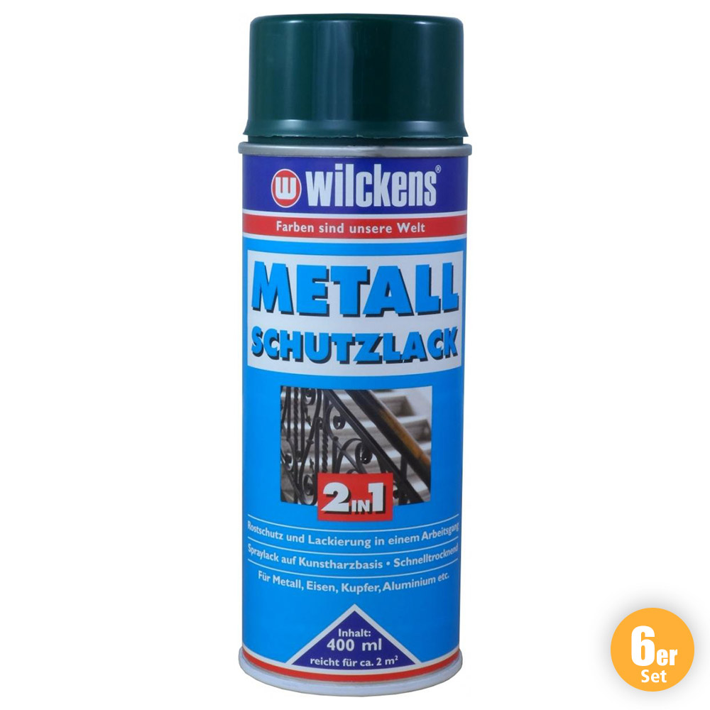 Wilckens Farben Wilckens Metall-Schutzlack Spray 2in1 Grün 6er Set
