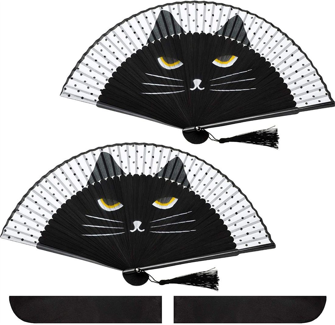DÖRÖY Handfächer Kreativer Katzen-Faltfächer, japanischer Faltfächer, Bastelfächer.