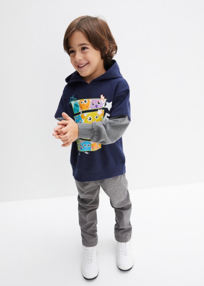 Jungen Layer Kapuzensweatshirt