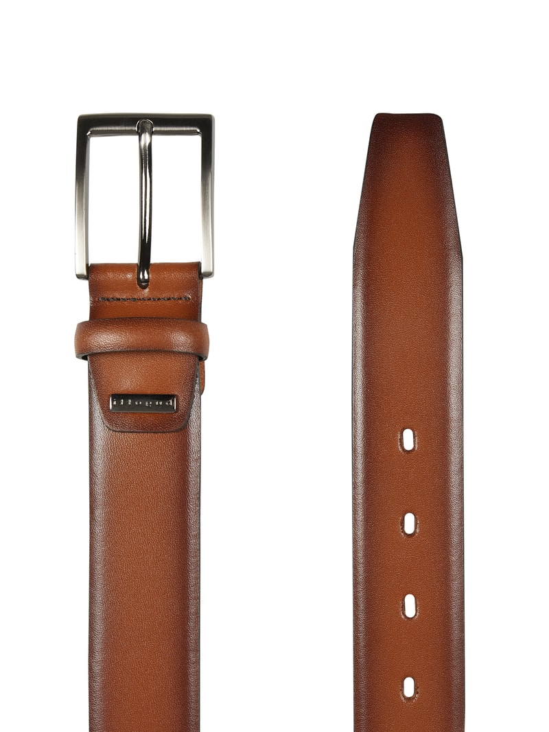 Ledergürtel mit Dornschließe in cognac