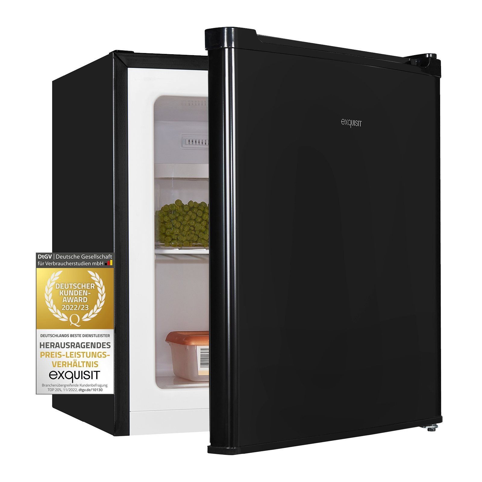 exquisit Gefrierschrank GB05-040E, Mini-Gefrierschrank, kompakt und platzsparend