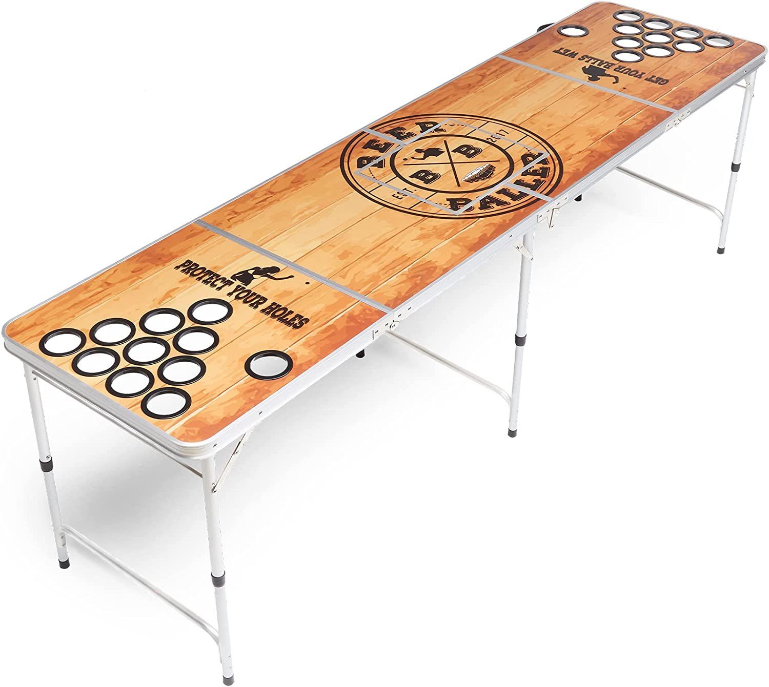 DOTMALL Tischsitz Folding Bier Pong Tabelle 240x60x55 cm MDF und Aluminium