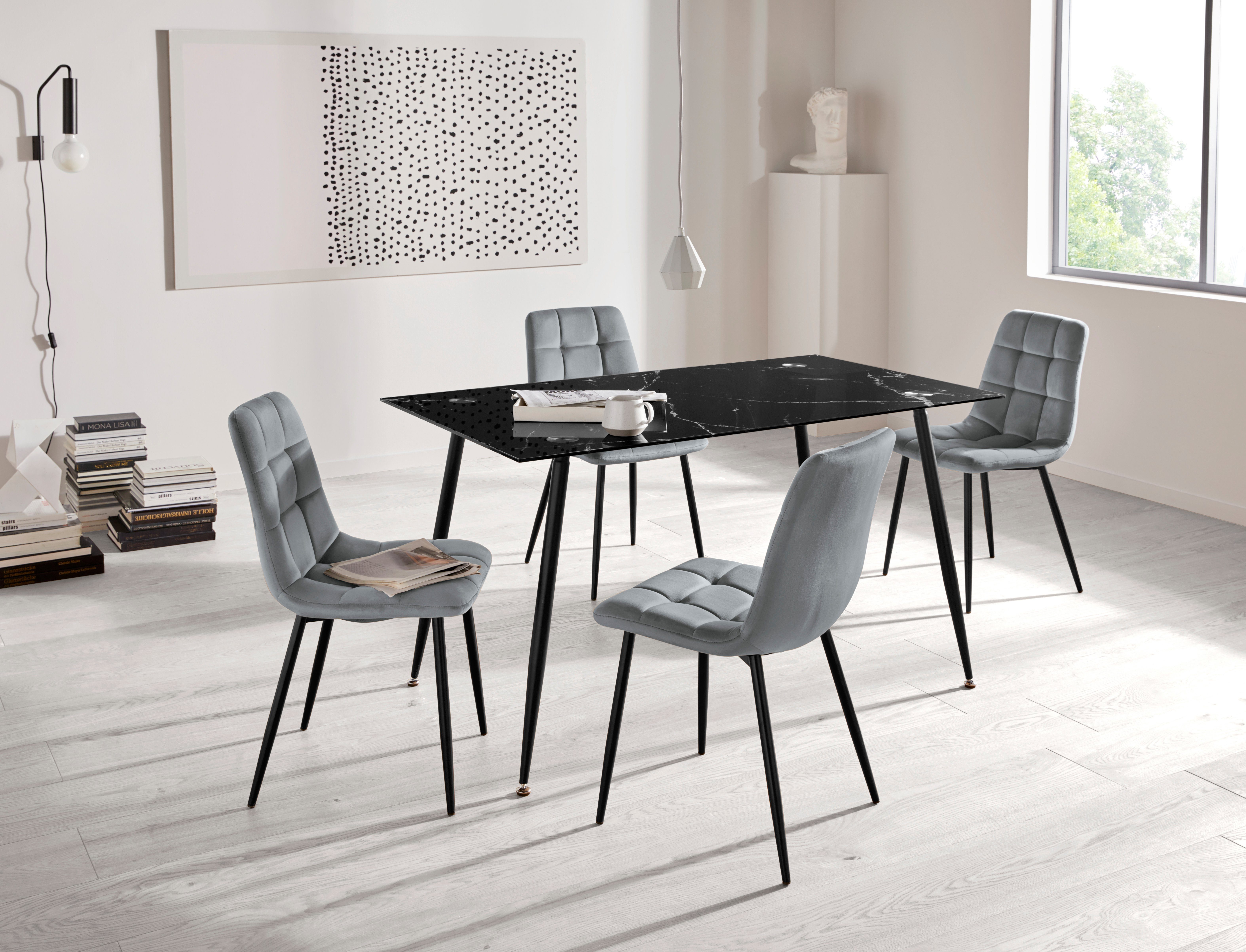 Homexperts Glastisch Romeo, Breite 140 cm, in Marmor-Optik