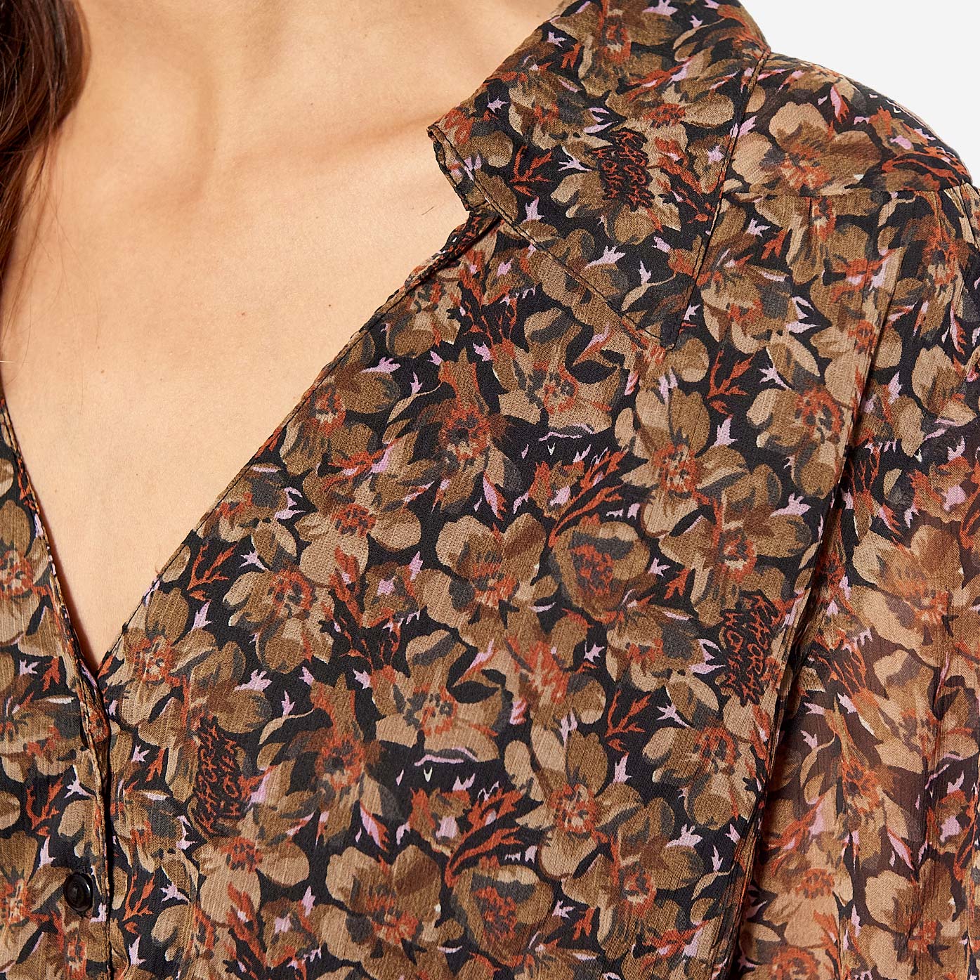 NAWA   Robe fleurie marron Femme