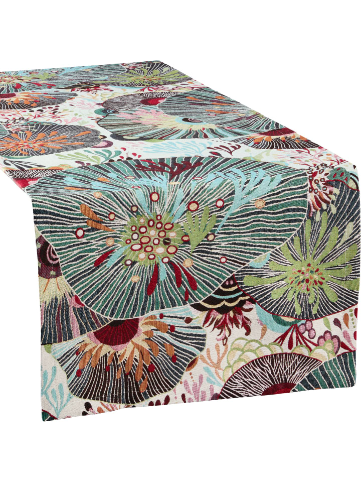 Sander Jacquard Tischläufer Sea flowers in bunt günstig kaufen