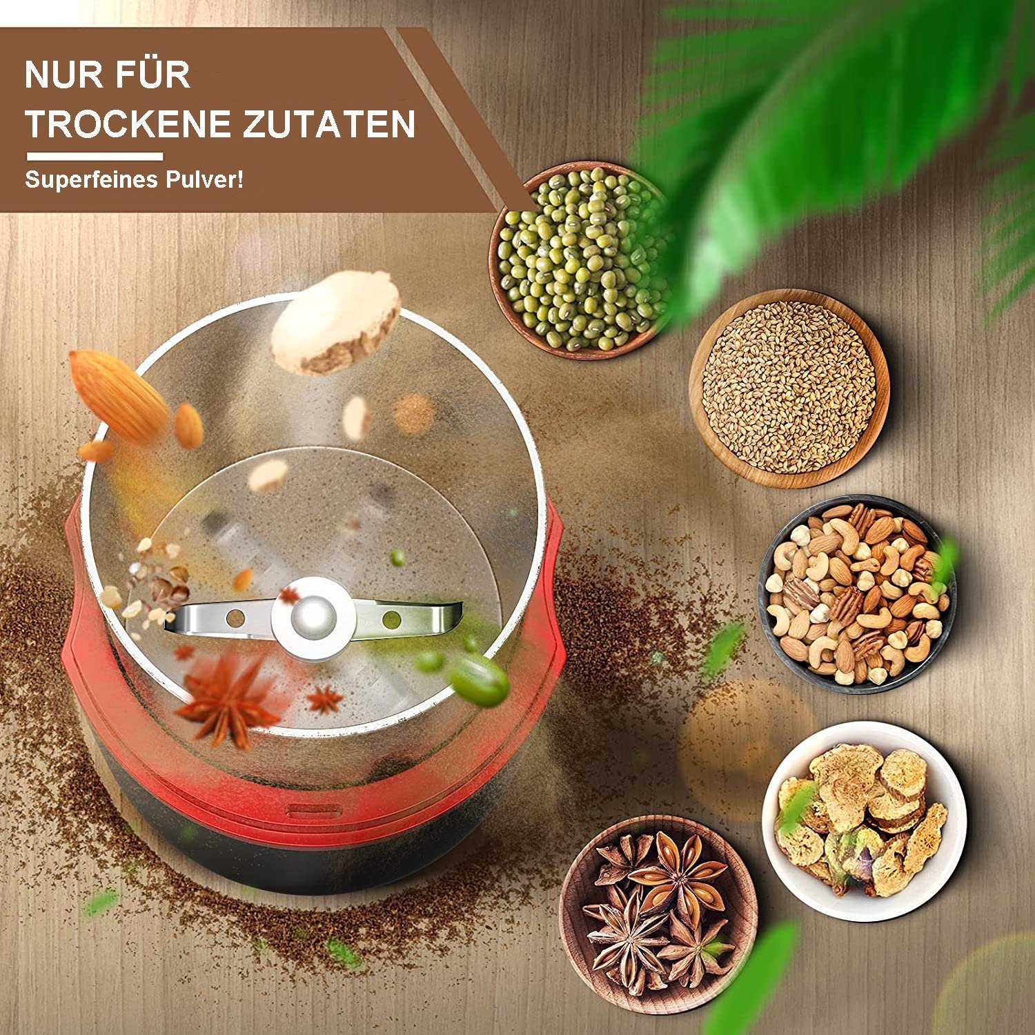 Haiaveng Kaffeemühle Kaffeemühle 150w Elektrische Kaffeemühle, 304 Edelstahl Klingen Multi-Way Einfach Zu Bedienen