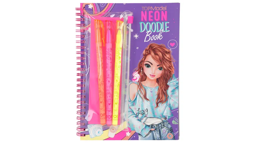TOPModel Neon Doodle Malbuch-Set