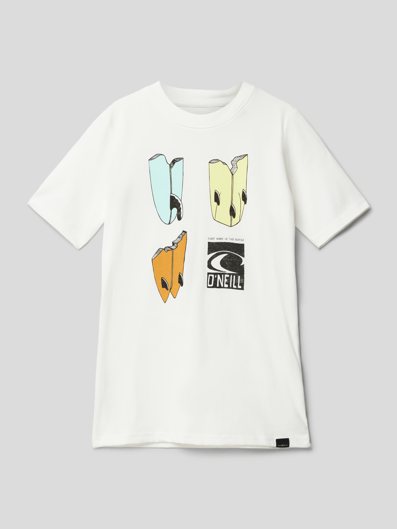 T-Shirt aus Baumwolle mit Label-Print Modell 'GATO' in weiß