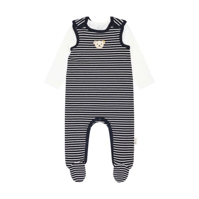 Set Strampler + T-Shirt langarm GOTS, dunkelblau