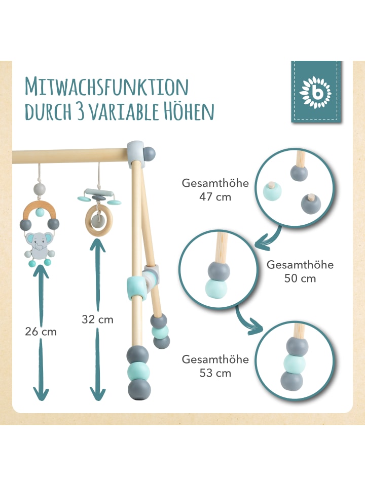 Bieco Spielwaren Spielbogen aus Holz Höhenverstellbar - ab Geburt in Blau günstig kaufen onesize