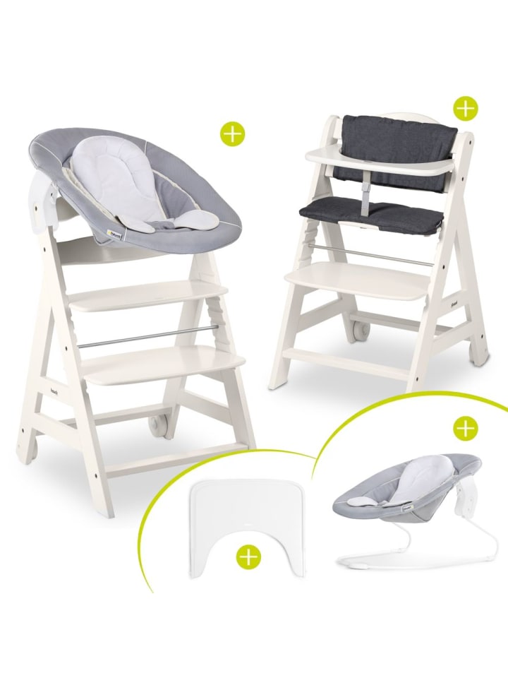 Hauck Beta Plus White 5-tlg. Newborn Set - Hochstuhl   2in1 in weiss,grau günstig kaufen onesize