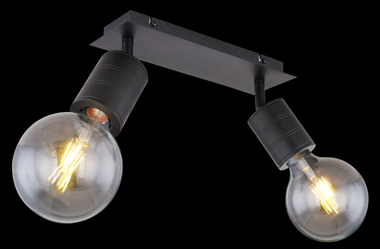 Globo Lighting - HERMINE - Strahler Metall schwarz, 2x E27