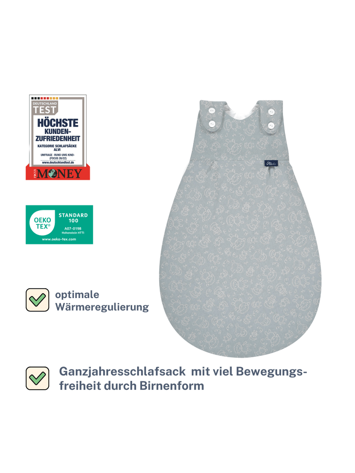 Alvi Baby Mäxchen Außensack Schlafsack Exclusiv in Schäfchen Puderblau günstig kaufen