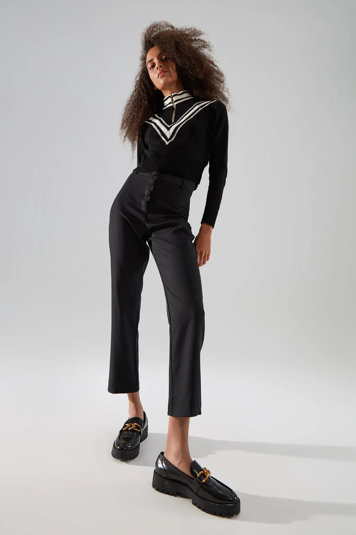 Trendyol Collection  Schwarze Webhose mit weitem Bein TWOSS19WX0086