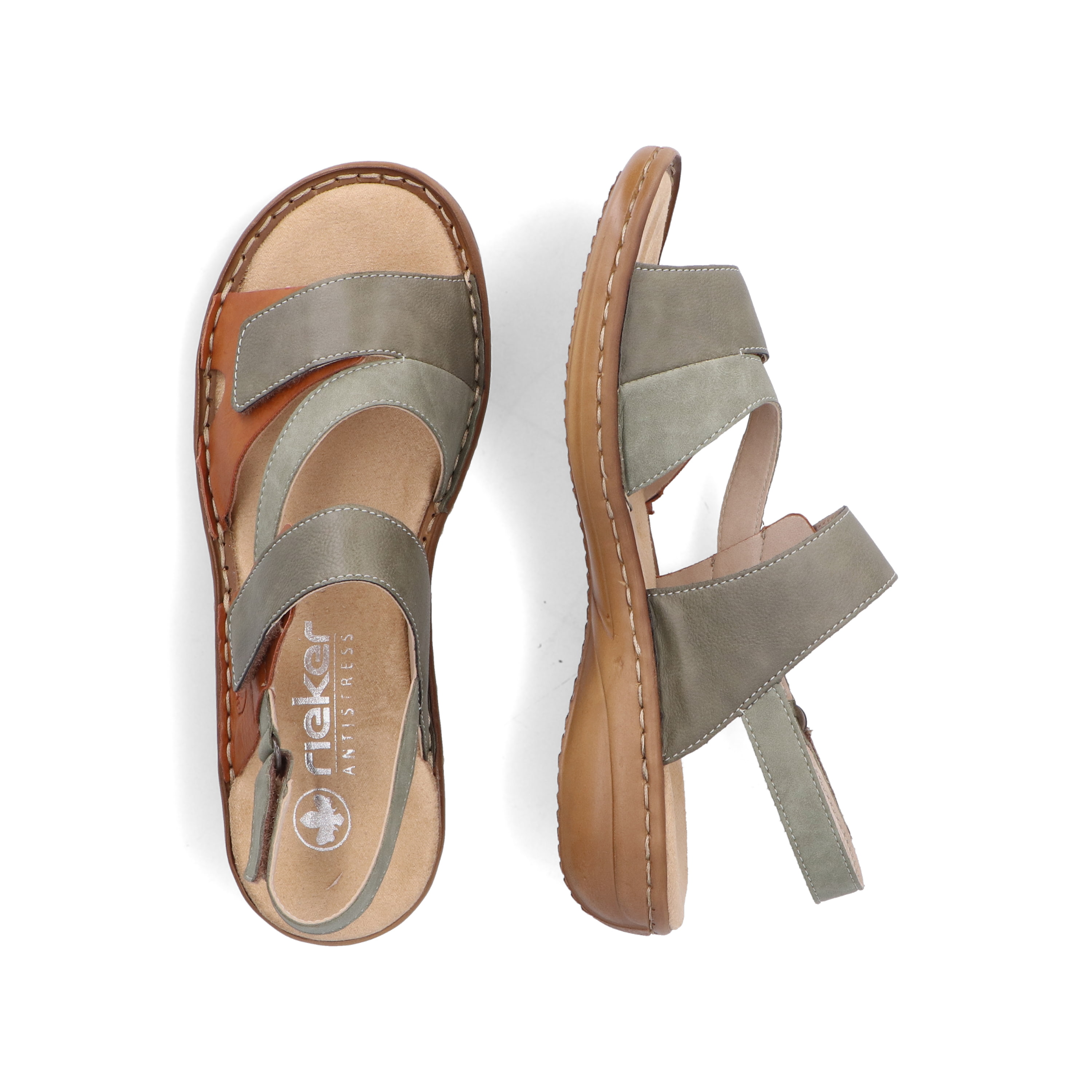 Rieker Damen Riemchensandalen grüngrau