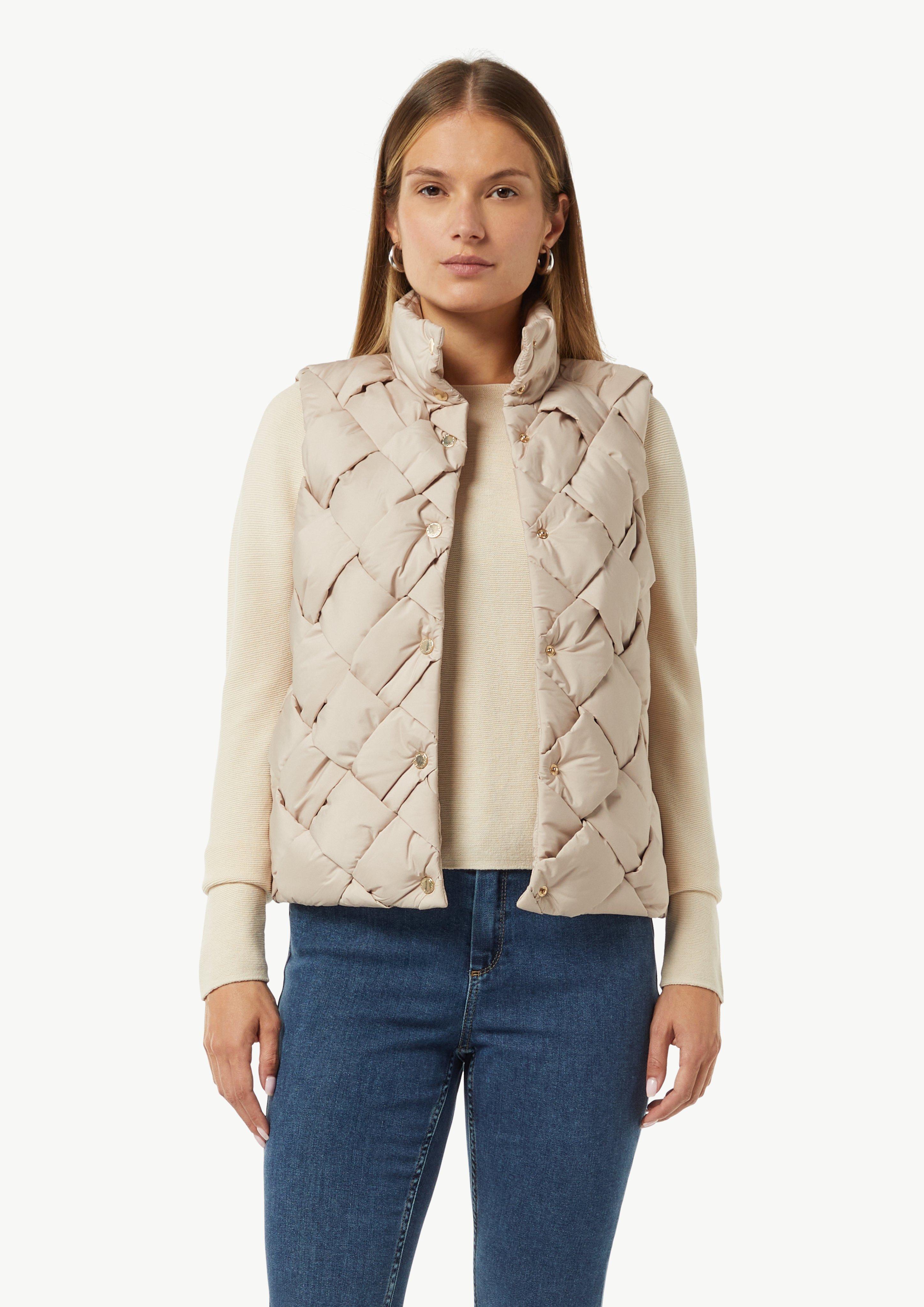 Weste in Flecht-Optik mit seitlichen Eingrifftaschen - beige