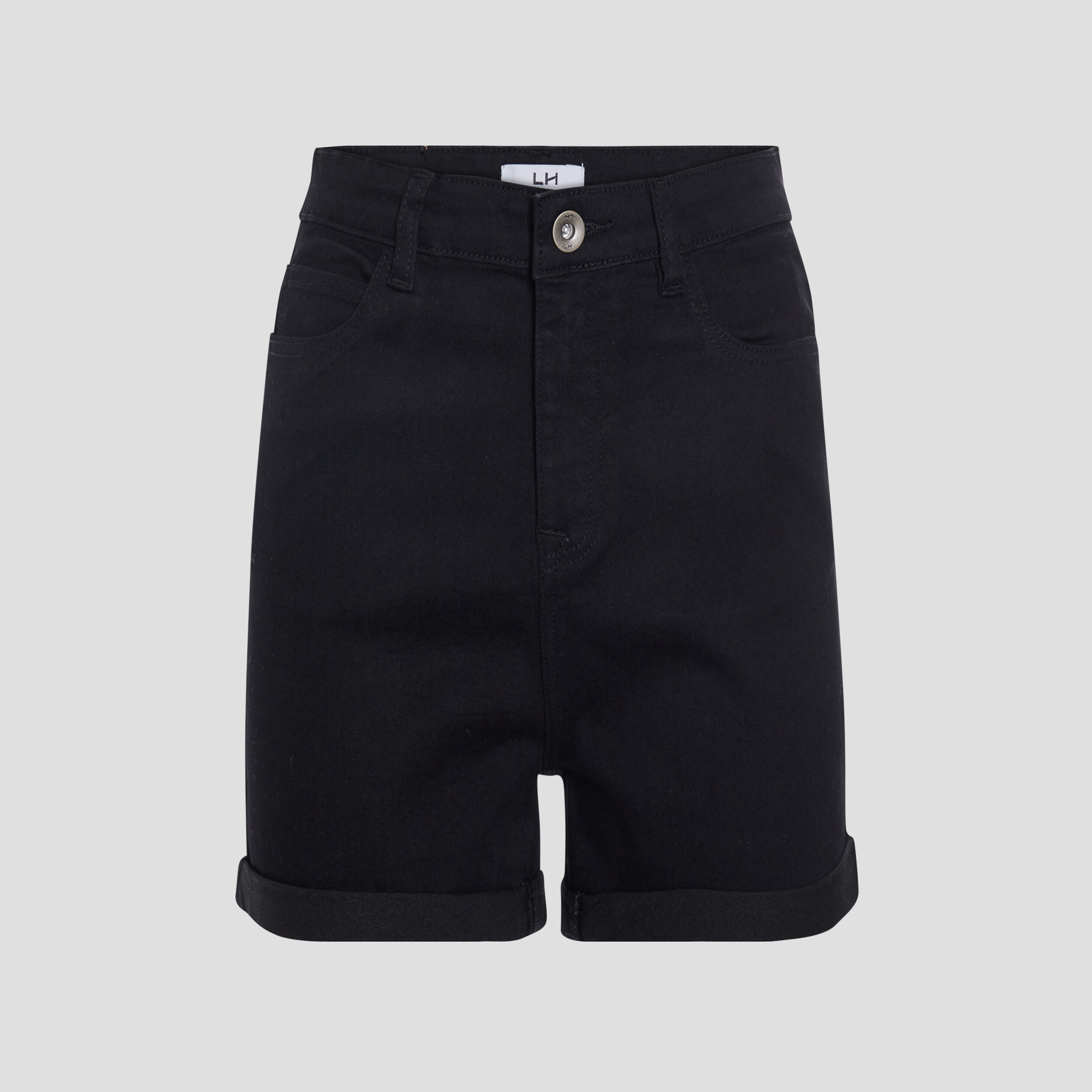 Short slim en jean taille haute denim noir femme | La Halle