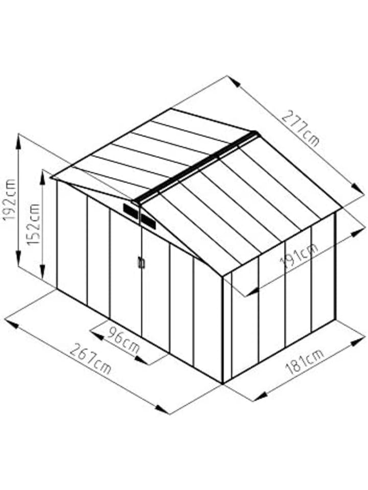 COSTWAY Gartenhaus 277x191x192cm in Grau günstig kaufen onesize