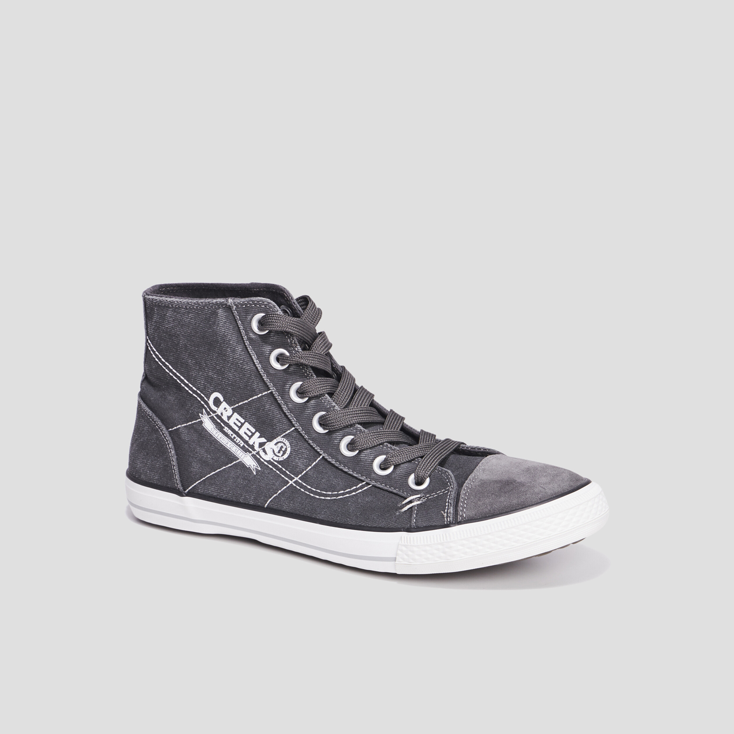Baskets montantes à lacets Creeks Kino gris homme | La Halle