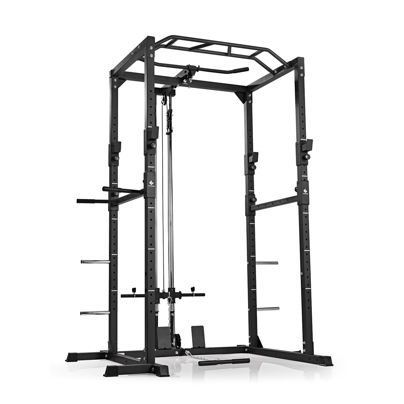 FitEngine Kraftstation Power Rack Fitnessstation Klimmzugstation 140x150x215cm schwarz