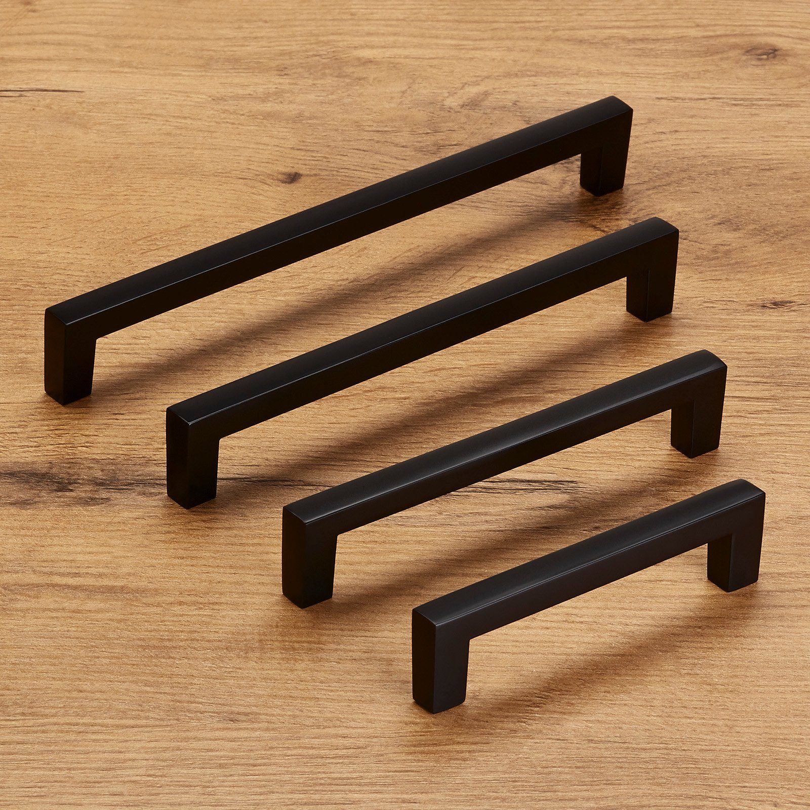 SO-TECH® Möbelgriff Bügelgriff BLACKLINE I schwarz matt, Schrankgriff aus Aluminium (1-St), Bohrlochabstand (BA) 96 mm, inkl. M4 Befestigungsschrauben