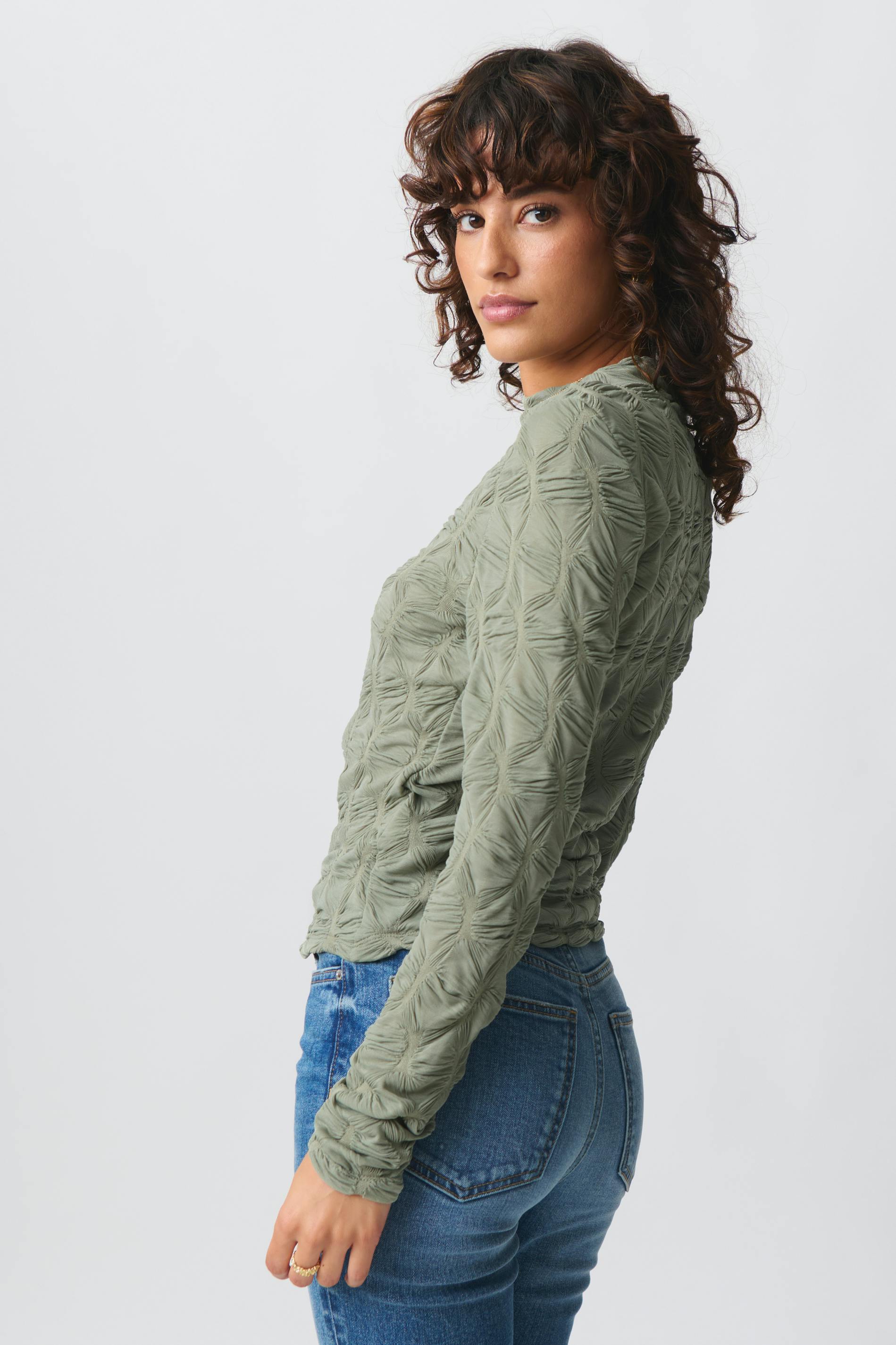 Structured long sleeve top
