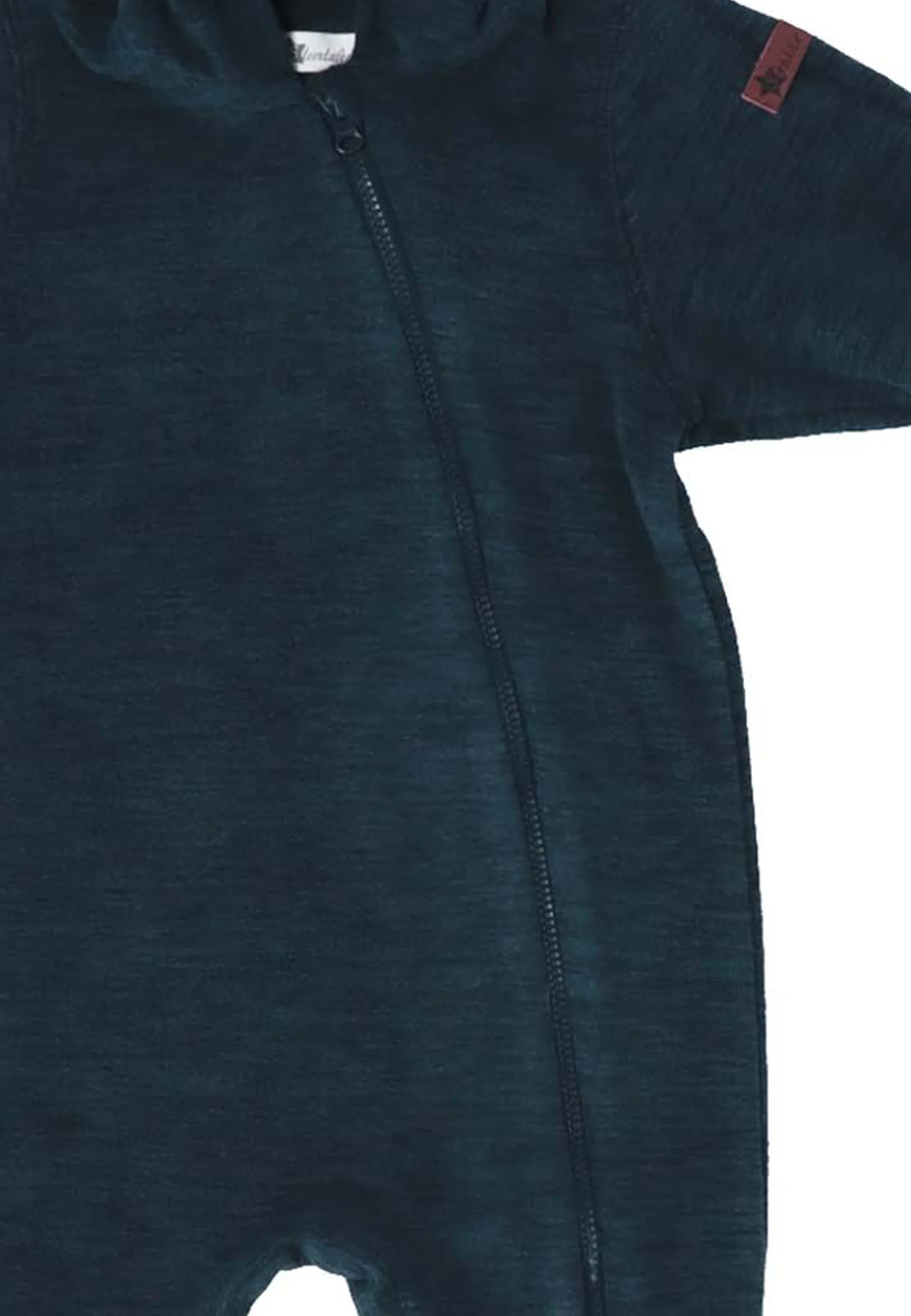 Overall aus Melange-Microfleece uni mit Kapuze
