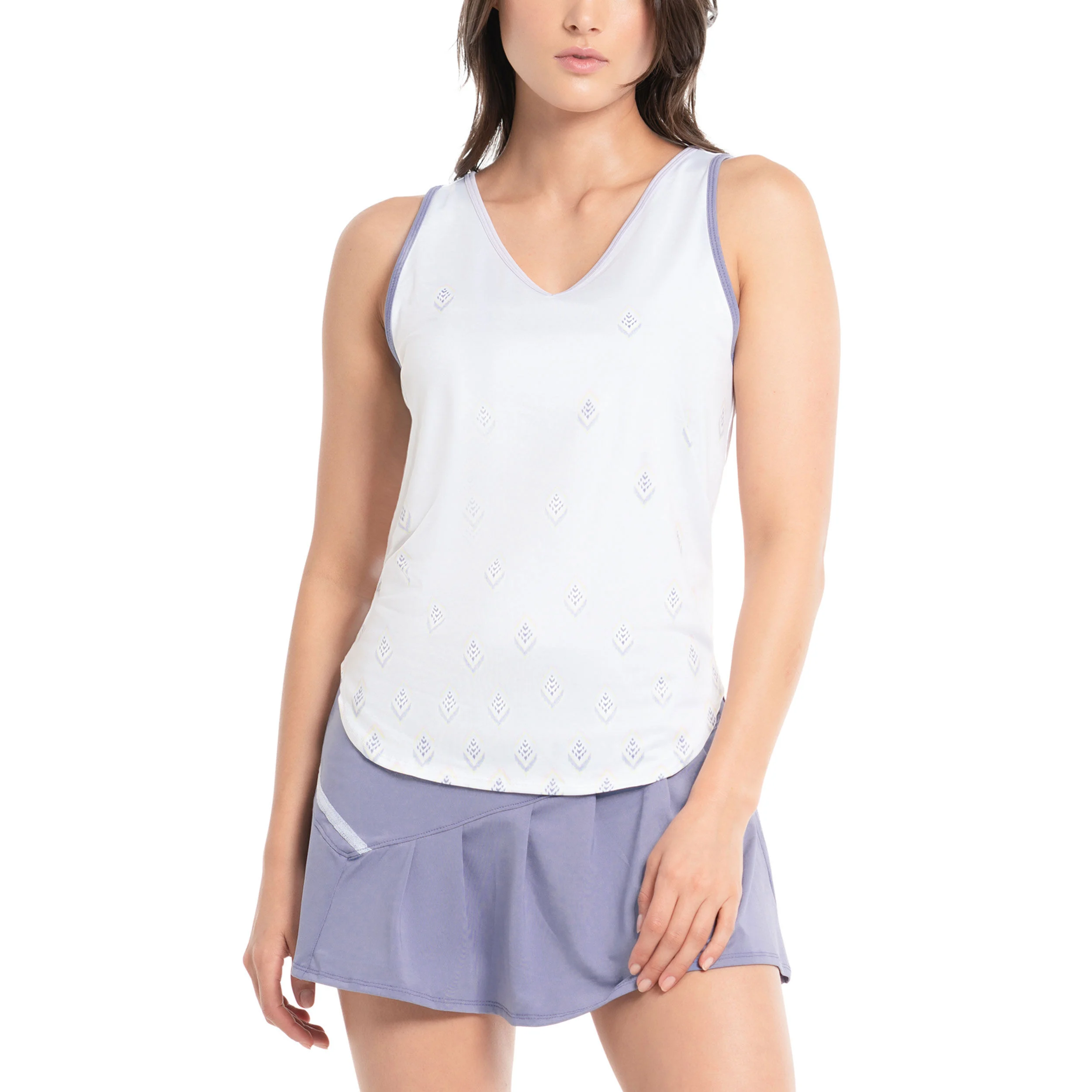Breezy Ikat Tank-Top Damen - Weiß, Mehrfarbig