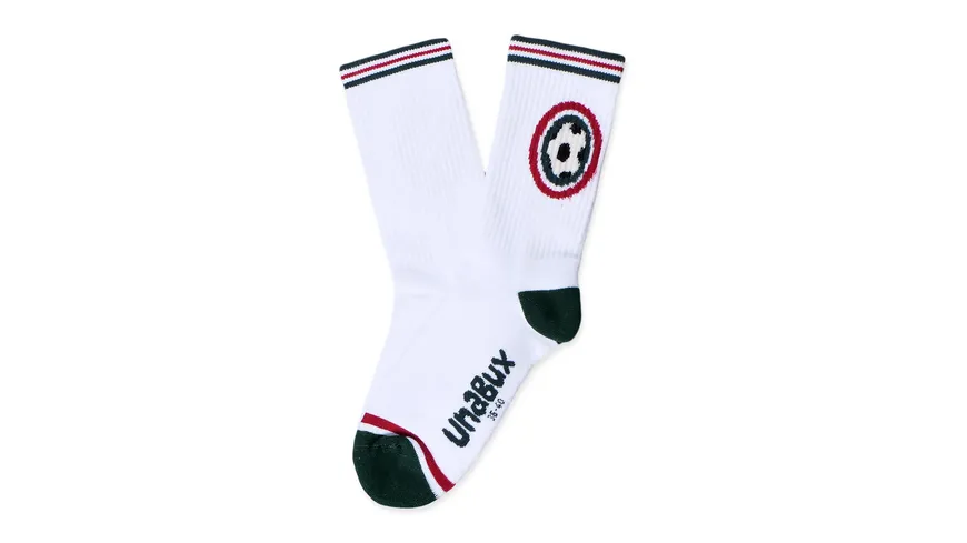 Unabux Unisex Sportsocken Fußball weiß