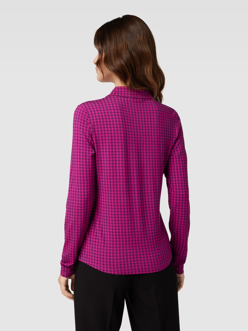 Hemdbluse mit Allover-Muster in pink