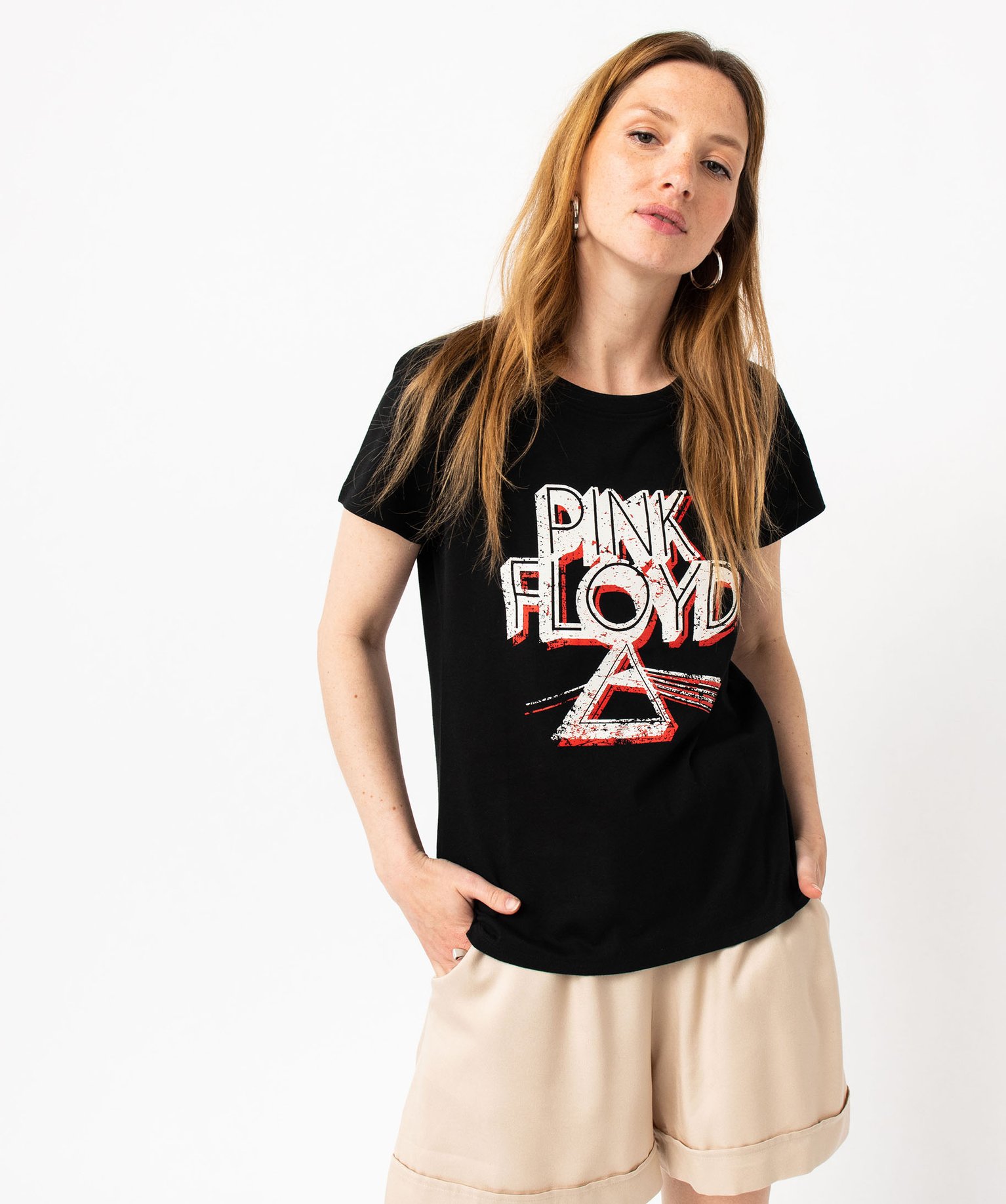 Tee-shirt à manches courtes avec inscription XXL femme - Pi... noir | GEMO