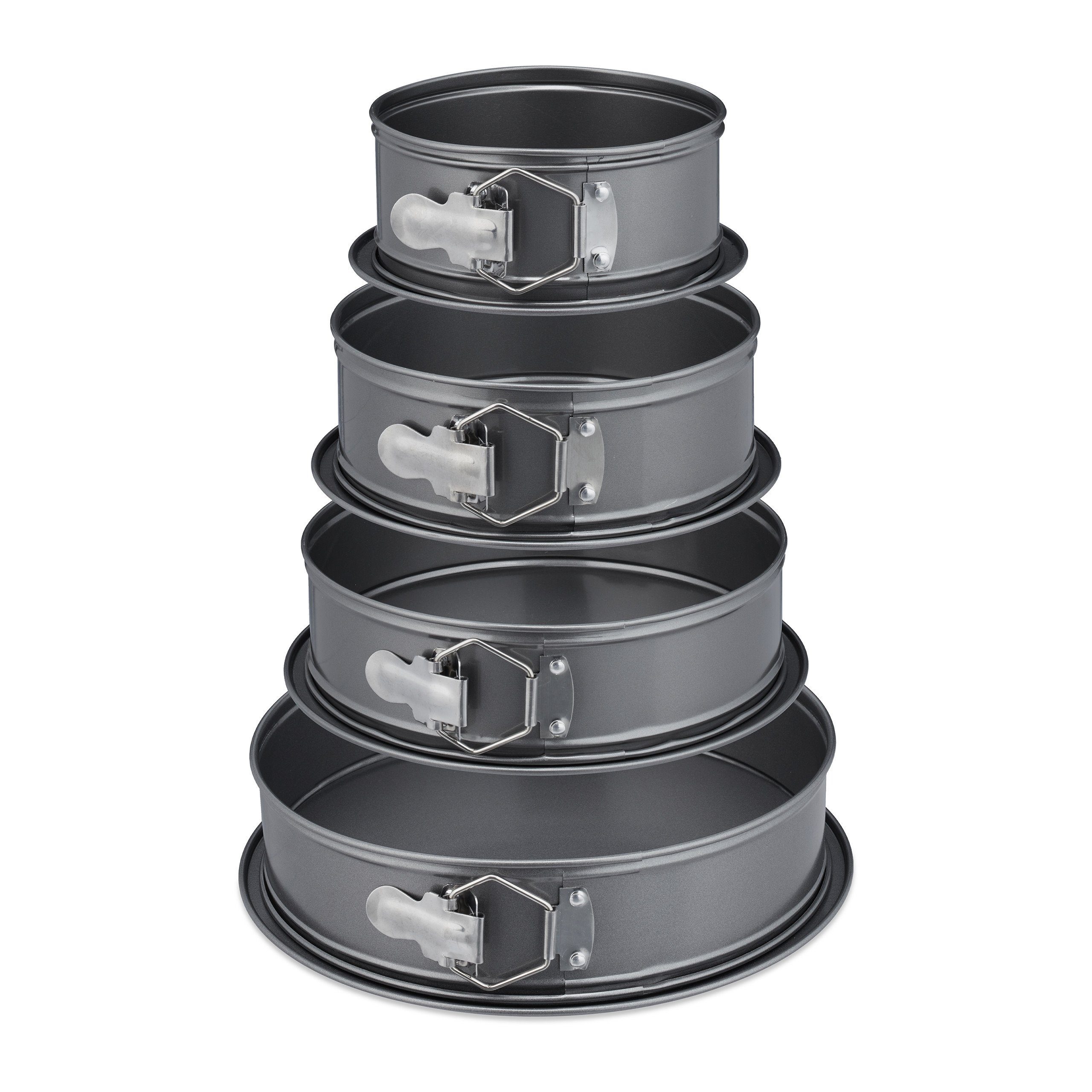 relaxdays Springform Springform 4er Set mit Auslaufschutz