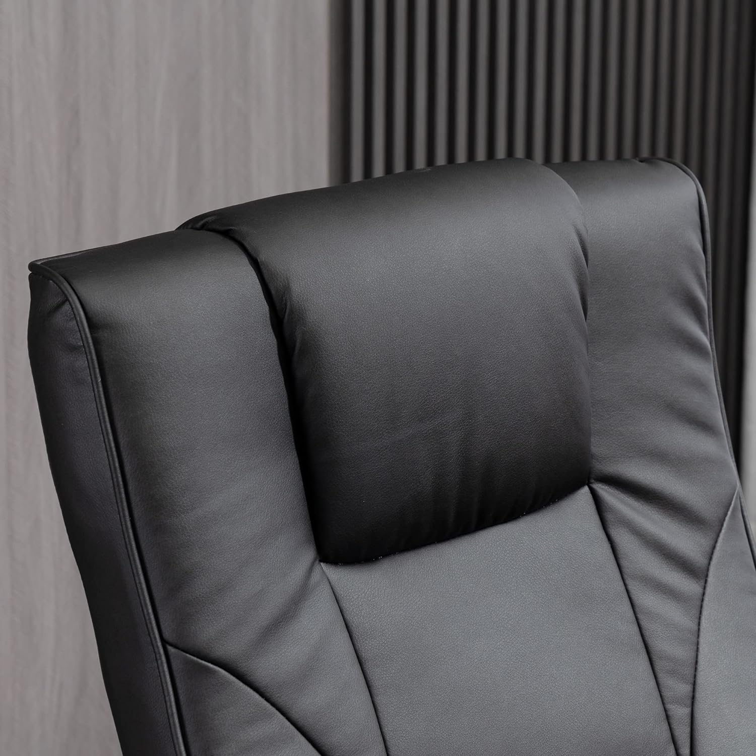 HOMCOM Sillón de masaje con reposapiés, función de descanso, función de descanso, sillón reclinable con función de masaje, giratorio 360°, piel sintética, acero negro+marrón, 73 x 83 x 106 cm