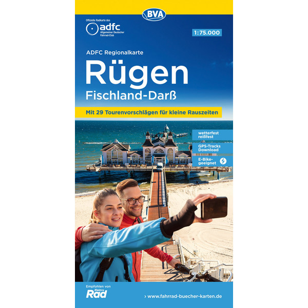 ADFC-REGIONALKARTE RÜGEN FISCHLAND-DARß, 1:75.000 - Fahrradkarte