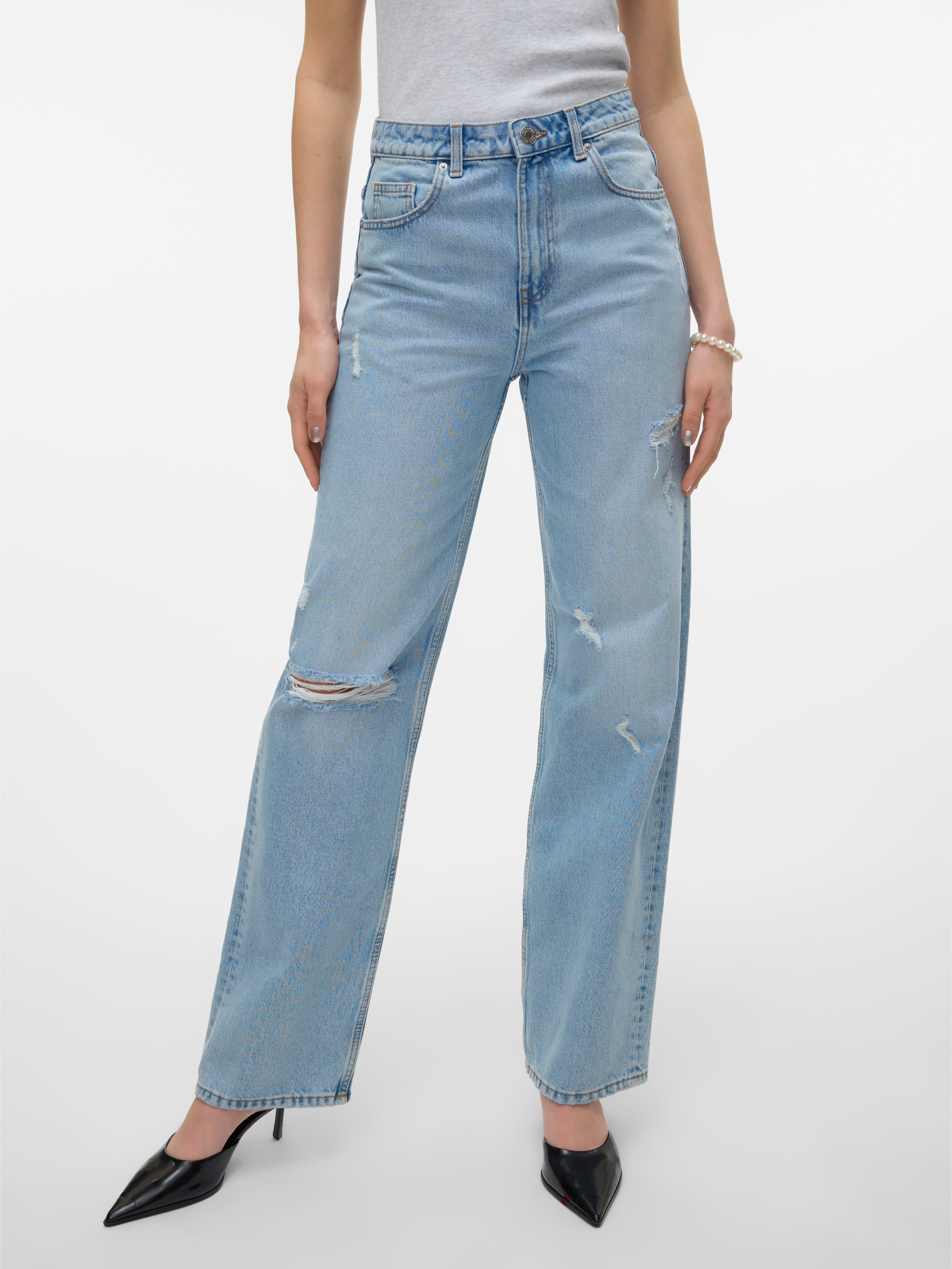 VMRYLEE Hohe Taille Gerade geschnitten Jeans