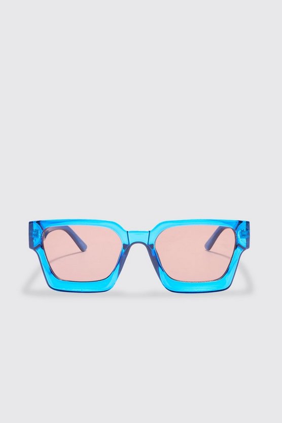 Blaue Plastik Retro-Sonnenbrille