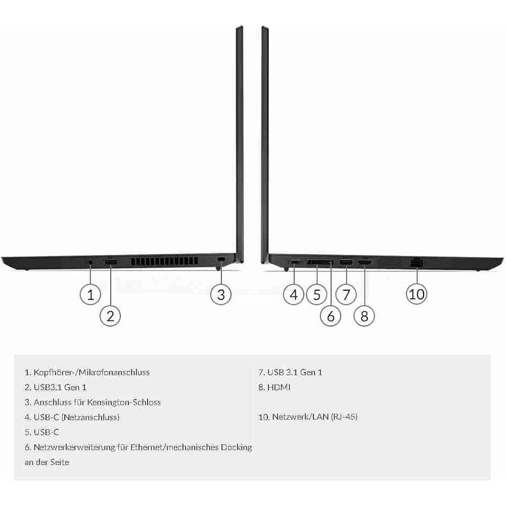 Lenovo Thinkpad L15 Numerisches Tastenfeld Notebook (AMD Ryzen 3 4450U, Radeon, 512 GB SSD, Full HD Display 20 GB Ram Effiziente Mobilität und Leistungsfähigke)
