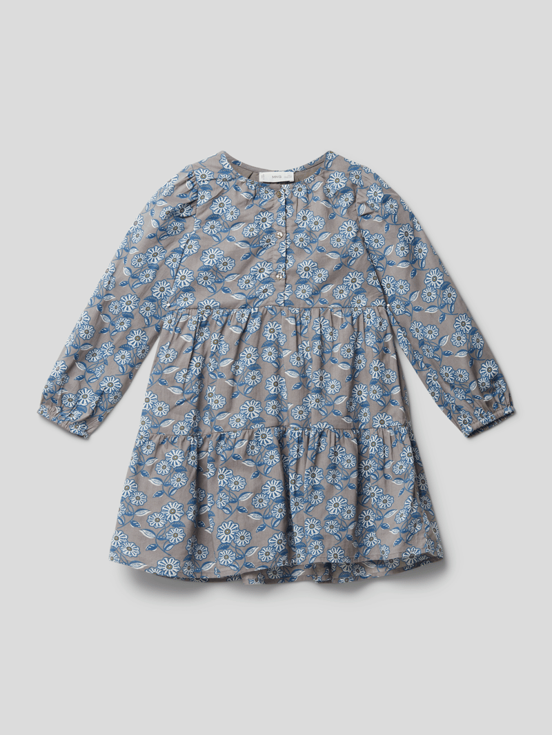 Blusenkleid mit Allover-Muster Modell 'llanes' in hellgrau