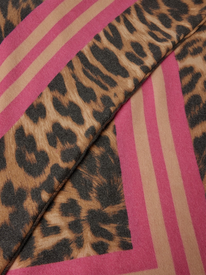 Schal mit Animal-Print in beige