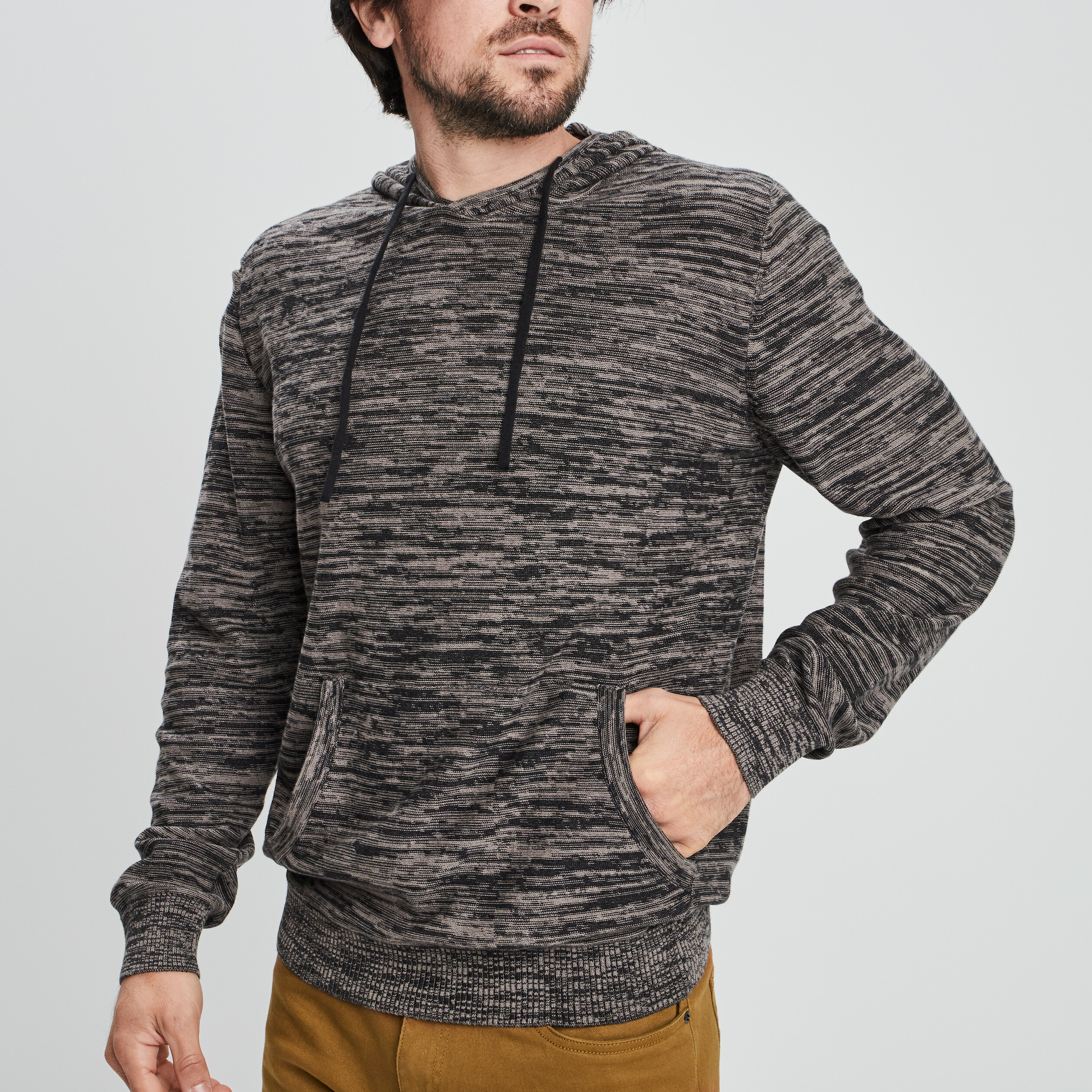 Pull à capuche taupe homme | La Halle