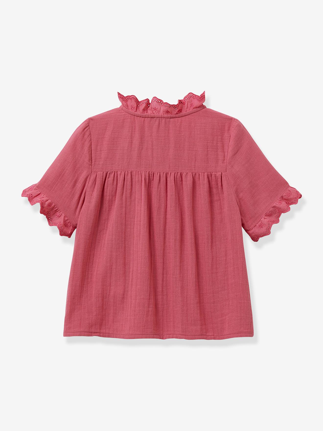 Cyrillus Mädchen Bluse mit Lochstickereien CYRILLUS - rosa