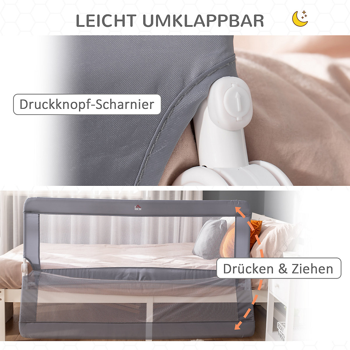 Bettgitter mit Schutzanker
