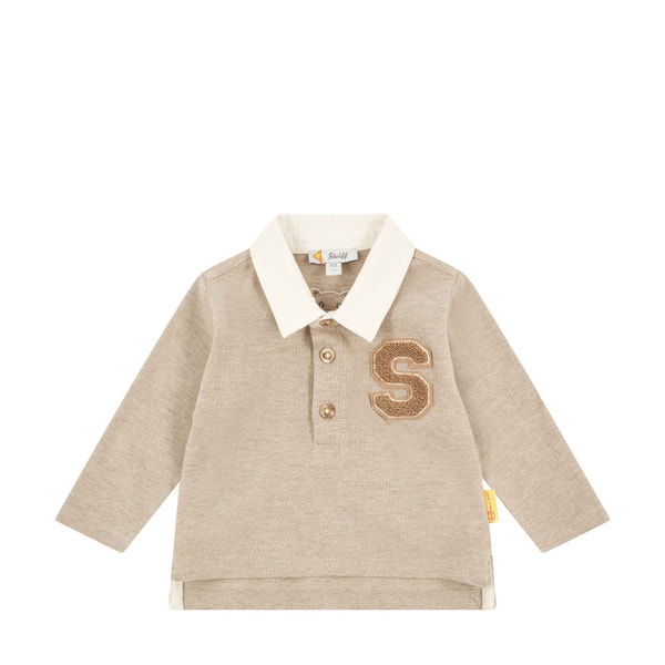 Poloshirt langarm, hellgrau für Jungs