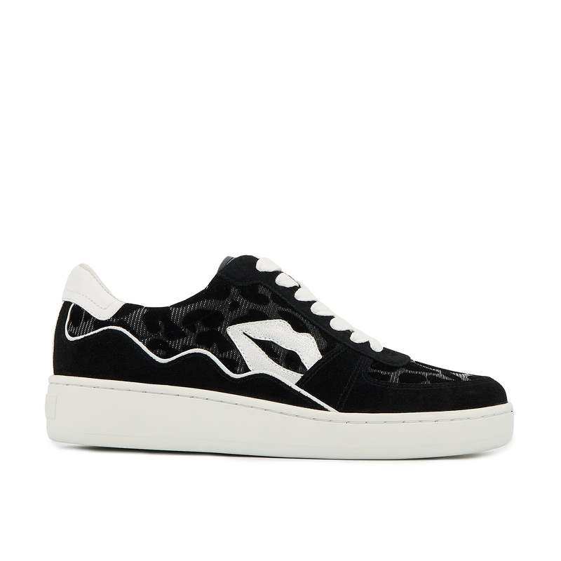 Baskets en cuir Loulou noir silver leopard