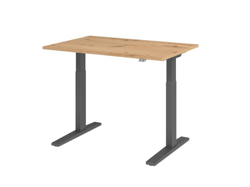 Hammerbacher Sitz-Steh-Arbeitsplatz XMKA12 Eiche Graphit