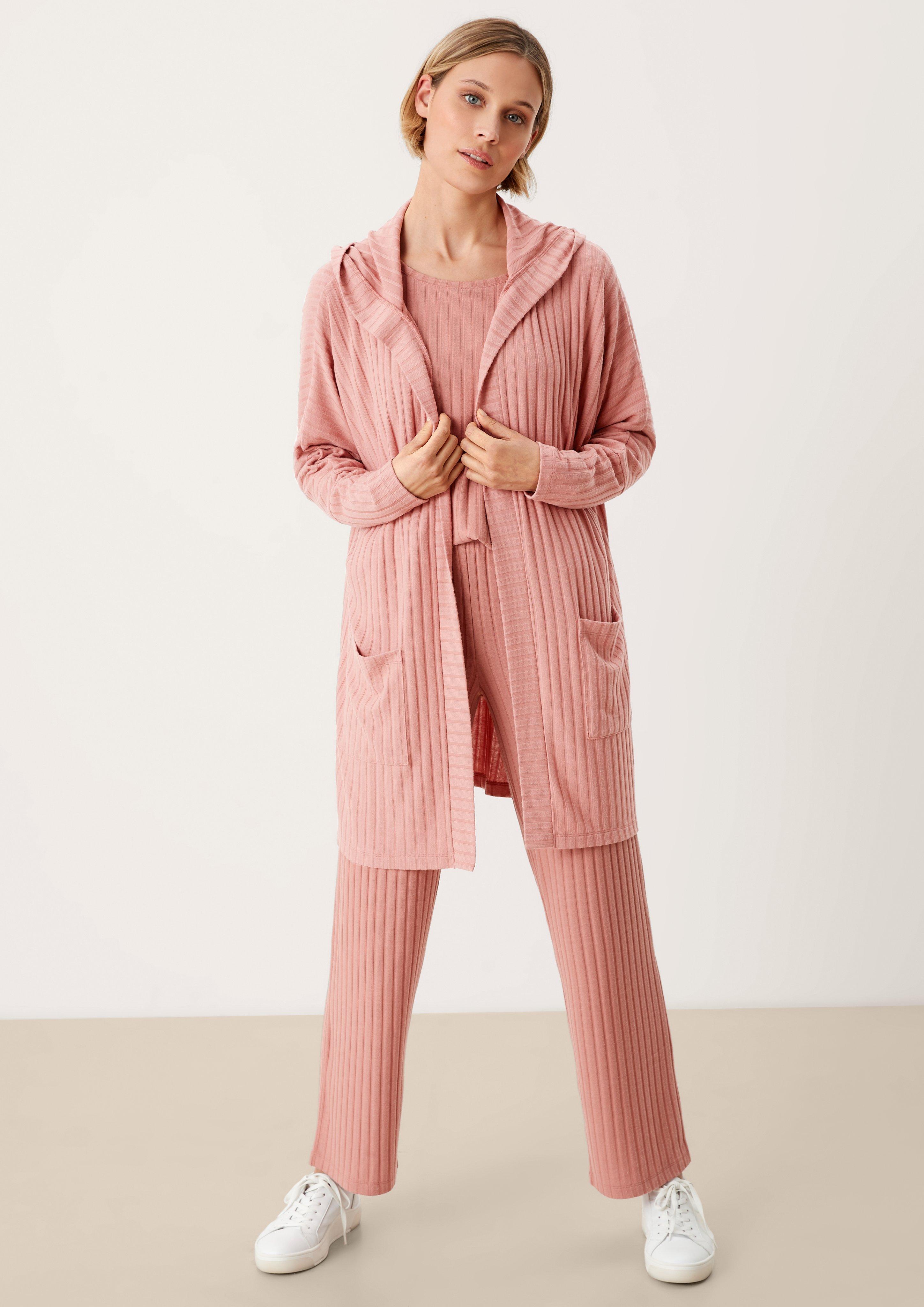 Loungewear Cardigan mit Rippstruktur  6006303-4100