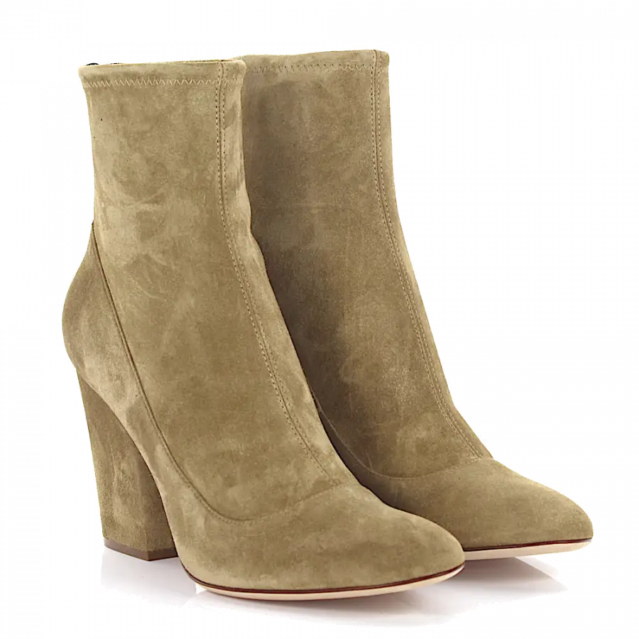 Sergio Rossi - Klassische Stiefeletten A75280 Veloursleder - beige